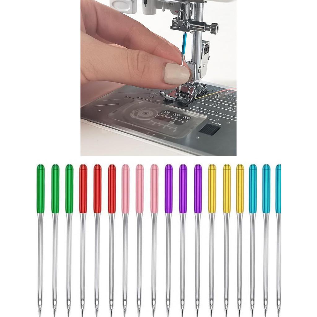 5Pcs Sewing Machine Needle Colorful Stainless Steel Needle Regular Point Machine Needle for Sewing Machine Accessories