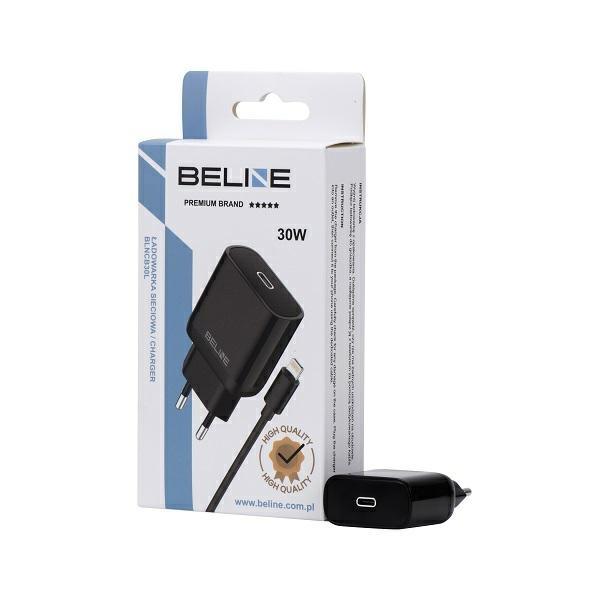 Beline Ład. Siec. 1X Usb-C 30W + Kabellightning Czarna /Black Pd 3.0 Blncb30L Gan