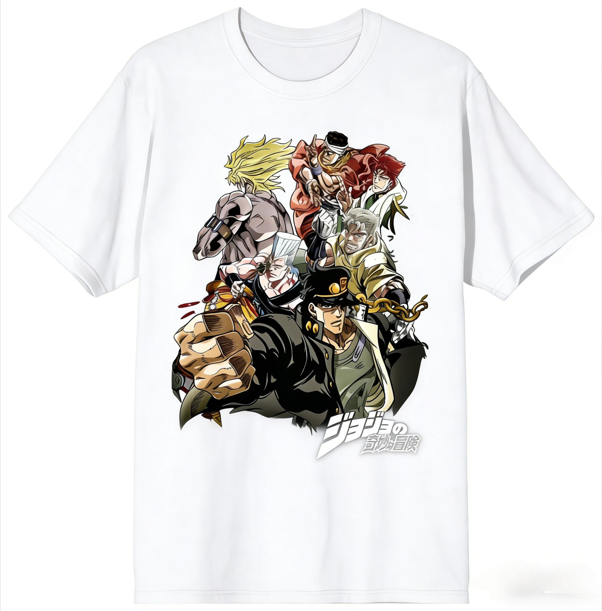 

Anime Jojos Bizarre Adventure Tshir 100cotton 2026 Summer New t comic graphic graphic loose Y2K Short sleeve Oneck shirt S