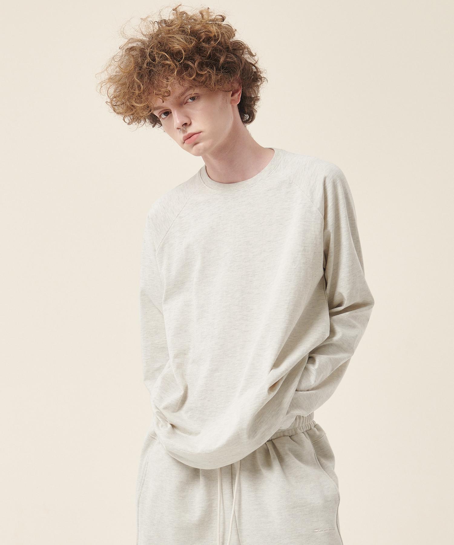 Attention Row 22Ss03At014 Always Long Regular Fit Raglan Bio Long Sleeve (Oatmeal Melange) Oatmeal Melange / Size 1 (M)