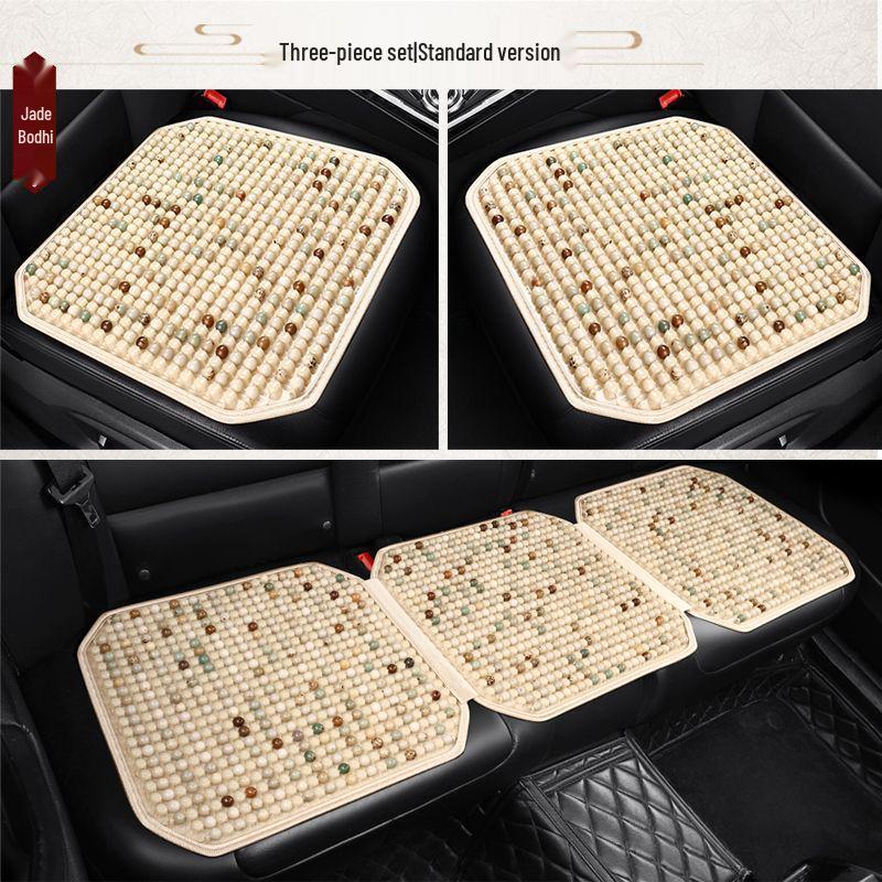 Universal Ventilated Car Seat Cushion with Cool Wood Beads, Breathable for All Seasons