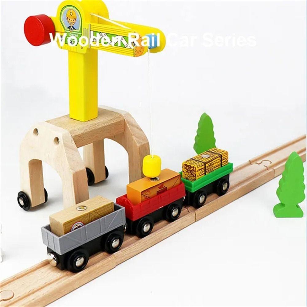 Locomotive Railway Tracks Train Wooden Track Trains Car Magnetic Train Toys Educational Toys