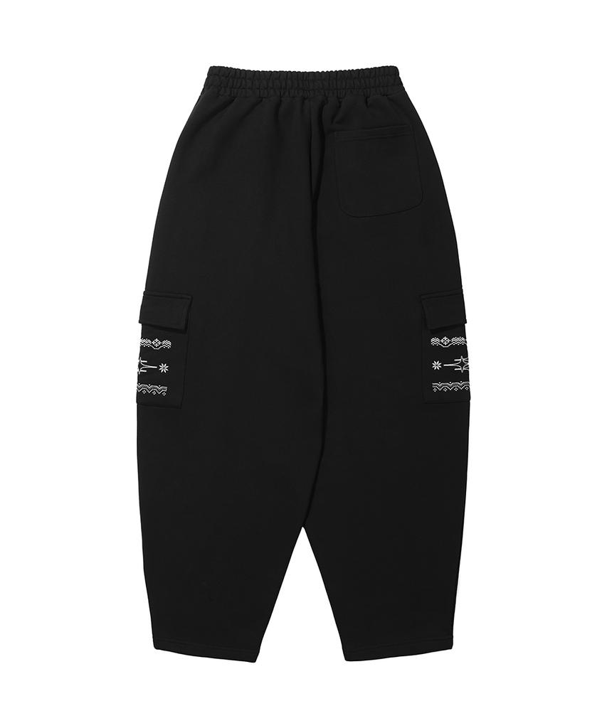 GAKKAI UNIONS Nostar One-Pleat Balloon Sweat Cargo Pants Black