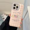 Plaid Pattern Cute Animal Phone Case Compatible and Suitable for iPhone15 14 13/12/11promax/xsmax/xr