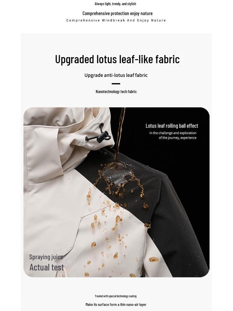 Men's and Women's Outdoor Windproof Waterproof Color Block Jacket - Spring/Autumn Thin Style