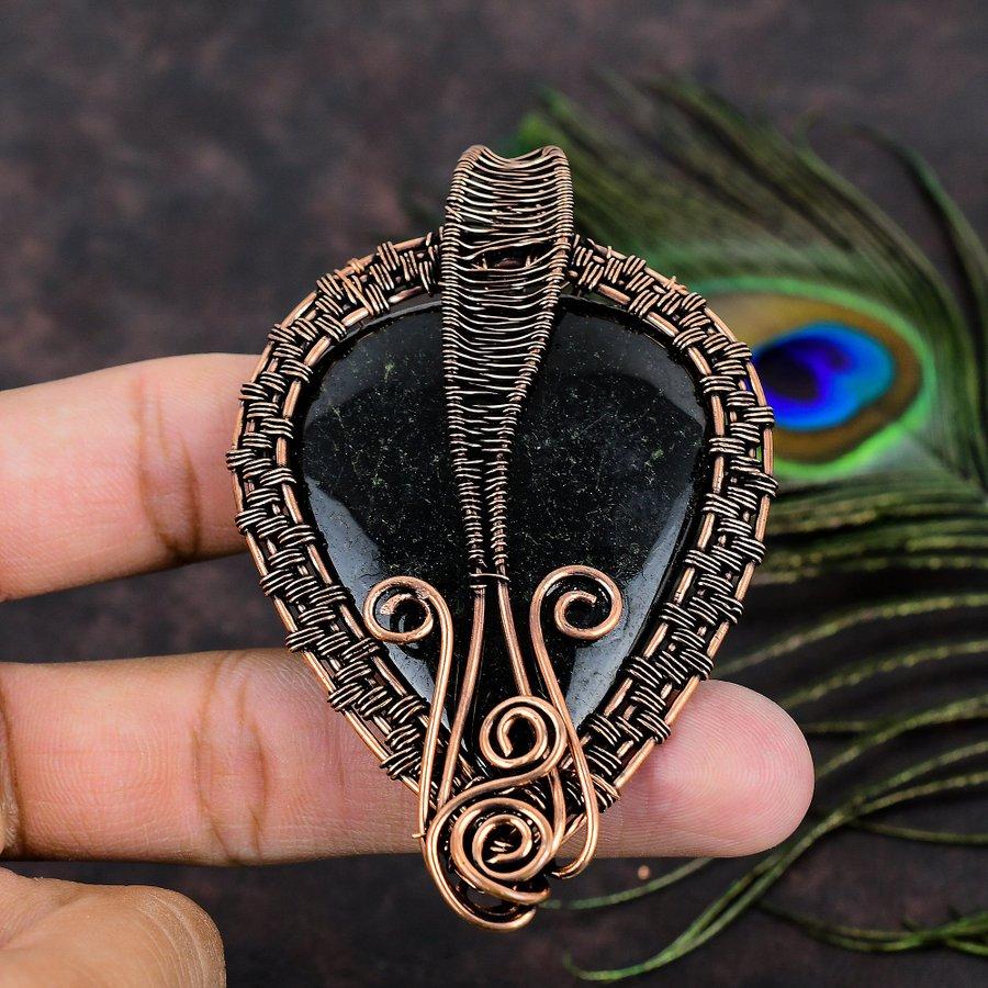 Nuummite Handmade Copper Wire Wrap Jewelry Pendant 3.35 N8d11