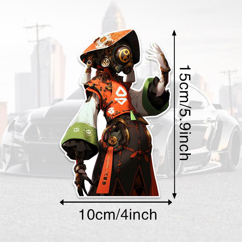 Anime Girl Car Sticker Personality Shy Woman Cartoon PVC Decal Skateboard Campervan Car Shape