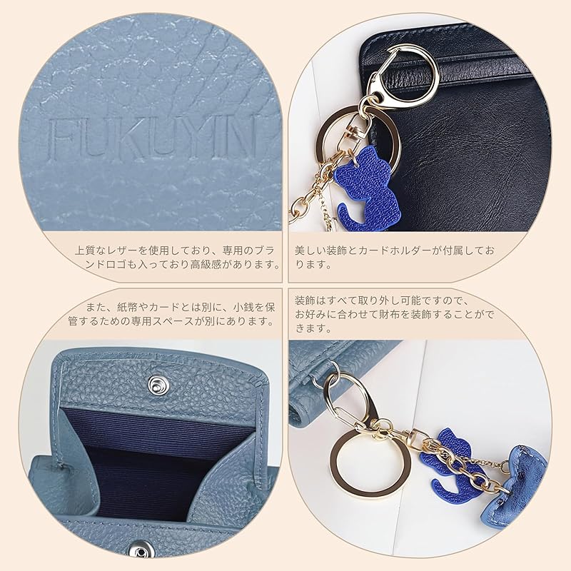 [FUKUYIN] Dreifach gefaltete Geldbörse Mini-Geldbörse Damen-Geldbörse im Kastenformat aus echtem Leder kleine Geldbörse Kartenhalter große Kapazität Herren-Mini-Geldbörse aus weichem Leder