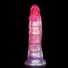 Silicone Curved  Ribbed Fantasy Dragon Dildo With Suction Cup Female Fantasy Dildos