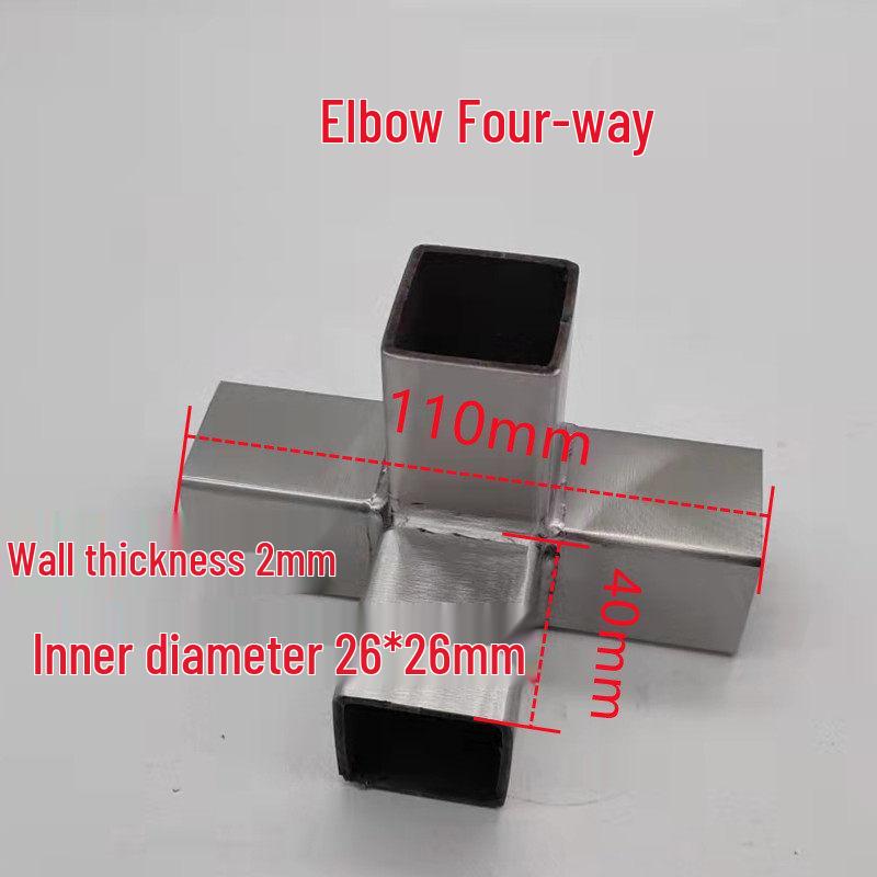 Stainless Steel 25x25 Square Tube Tee Connector for Shelving Display Racks