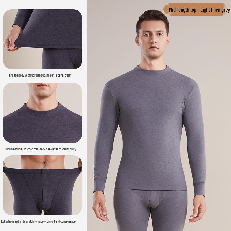Herren Thermounterwäsche-Set mit Fleecefutter - Extra dick, wärmespeichernd, ideal für Herbst und Winter, perfekt für mittelalte und ältere Menschen
