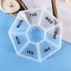 Mini Diamond-Shaped 7-Compartment Weekly Pill Organizer Portable Travel Vitamin Case Tablet Storage Box Medication Dispenser