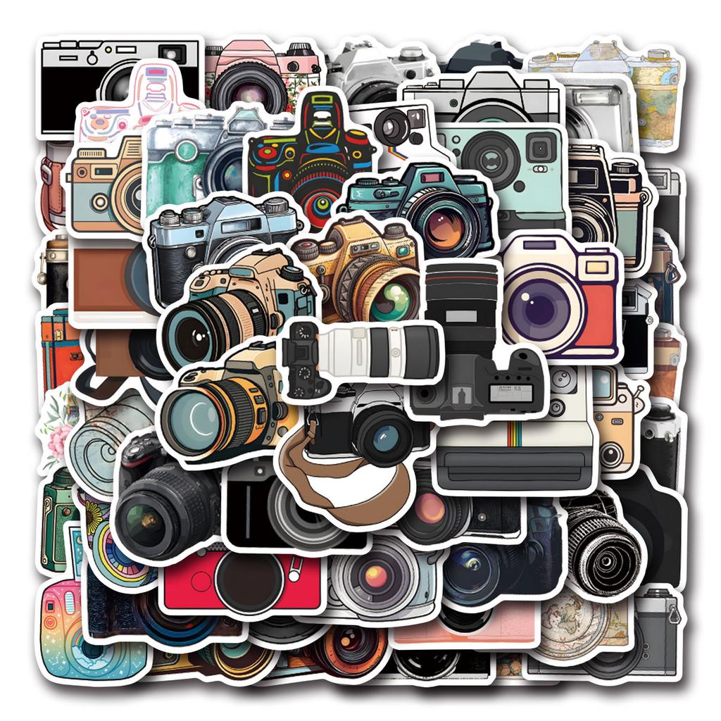 55 New Camera Graffiti Stickers Decorative Skateboard Mobile Phone Waterproof Stickers