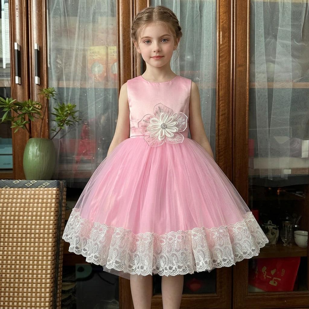 Fluffy Mesh Princess Birthday Dress for Girls