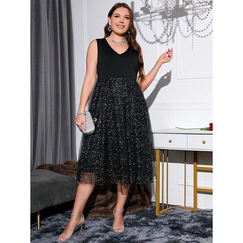 Plus Size Women Dress Sexy Short Party Dress Plus Size Dress for Women Summer Black 3XL