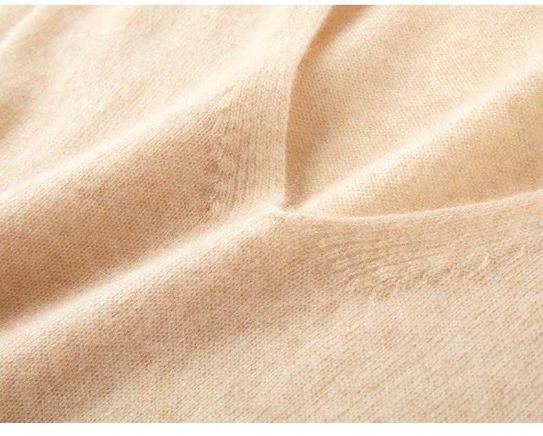 Women's Solid Color Cashmere V-Neck Pullover Sweater - Versatile, Seamless Knit Base Layer