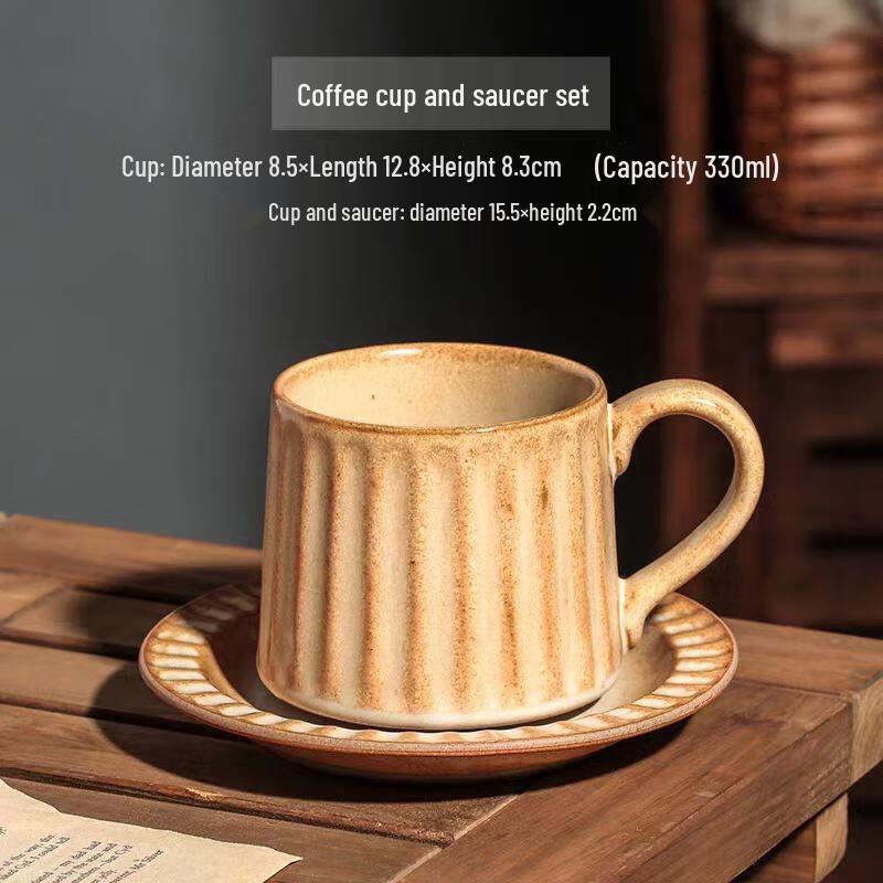 

HANDUNYOU Vintage Ceramic Coffee Cup and Saucer Set
