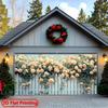 2D flat printing, 1 piece of 2D large polyester garage door banner - Party banner with floral white wall theme designDJH