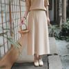 Women Vintage A-Line Skirts Spring Solid Color Casual Skirts