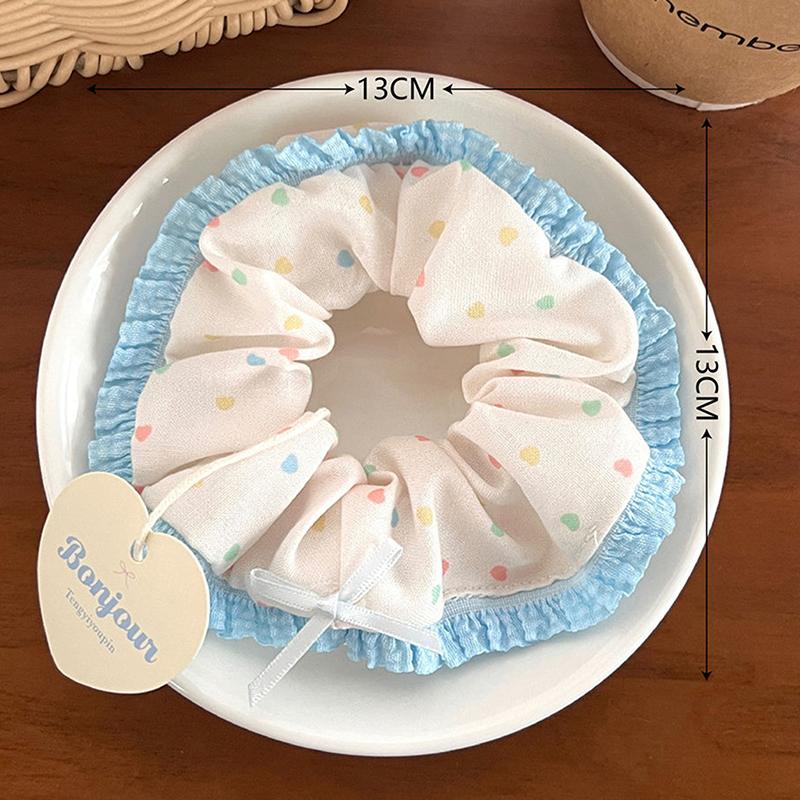 1Pc Girl Head Rope Bow Lace Hair Tie Large Intestine Hair Ring Women Scrunchies Korean Style Headwear Hair Rope