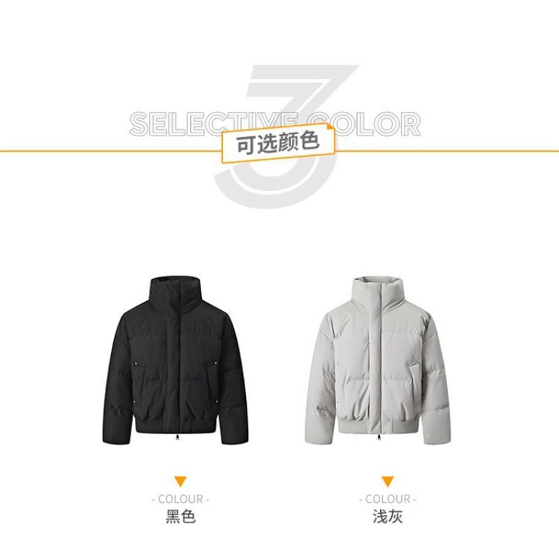 Unisex Stand Collar Thick Cotton Puffer Jacket Winter Warm Casual Outerwear Youth