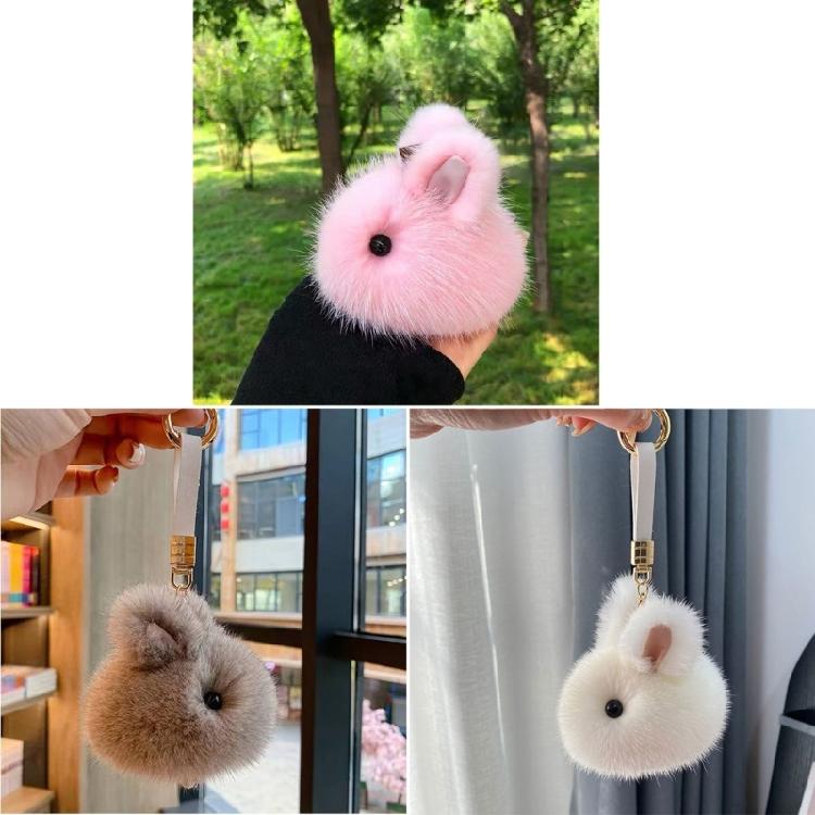 Niedlicher Kaninchenfell-Puschel Schlüsselanhänger Hängedekorationen Schlüsselanhänger Hängeornament