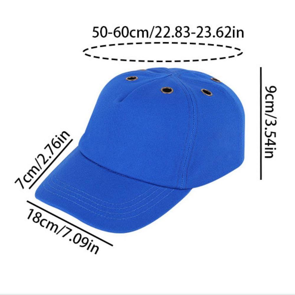 Adjustable Strap Safety Hard Hat Top 6 Holes Safety Baseball Caps  Outdoor Sports