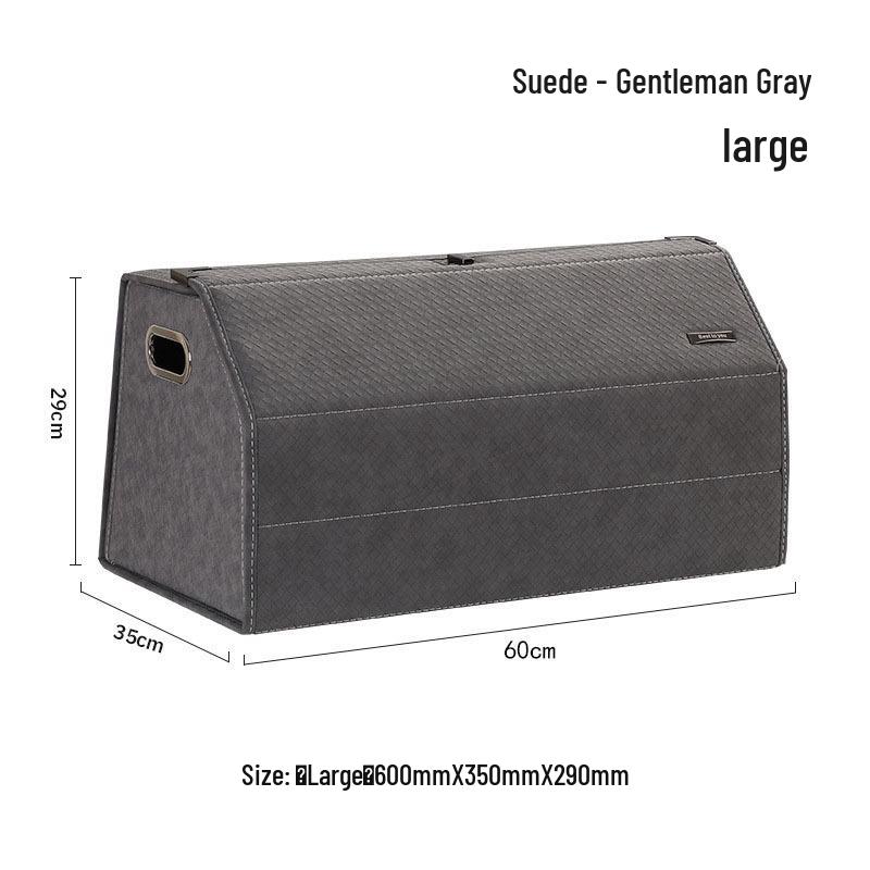 Großer Kofferraum-Organizer für das Auto, Leder mit Schafsfellmuster, Aufklappbares faltbares Design.