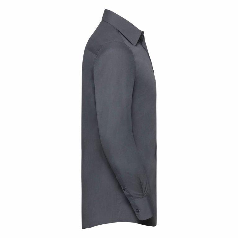 Russell Collection Mens Long Sleeve Poly-Cotton Easy Care Tailored Poplin Shirt