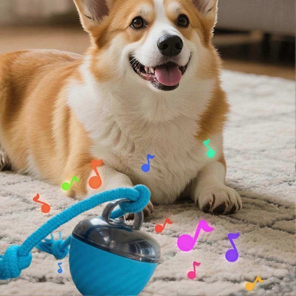 Rechargeable Interactive Dog Ball - Electric Moving & Rolling Toy with Rope, Random-Path Fun for Small Dogs
