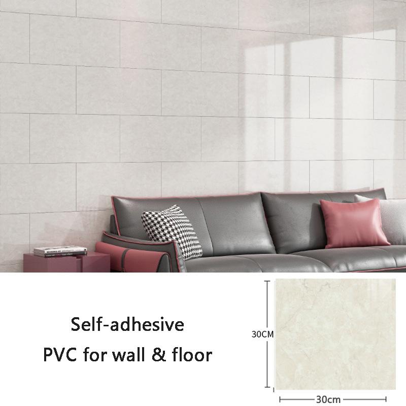 10pcs Wall Sticker PVC Imitation Ceramic Tile Wallpaper Waterproof Kitchen Bathroom Imitation Marble Renovation Background Decor