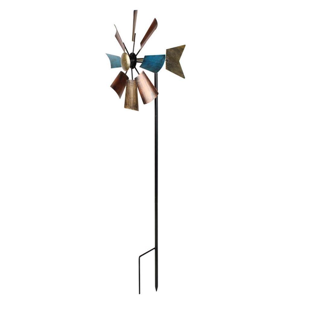 Decorative Wind Mill Wind Toys Iron 360 Degrees Swivel Metal Windmill Wind Catcher for Garden Yard Lawn Terrace Outdoor