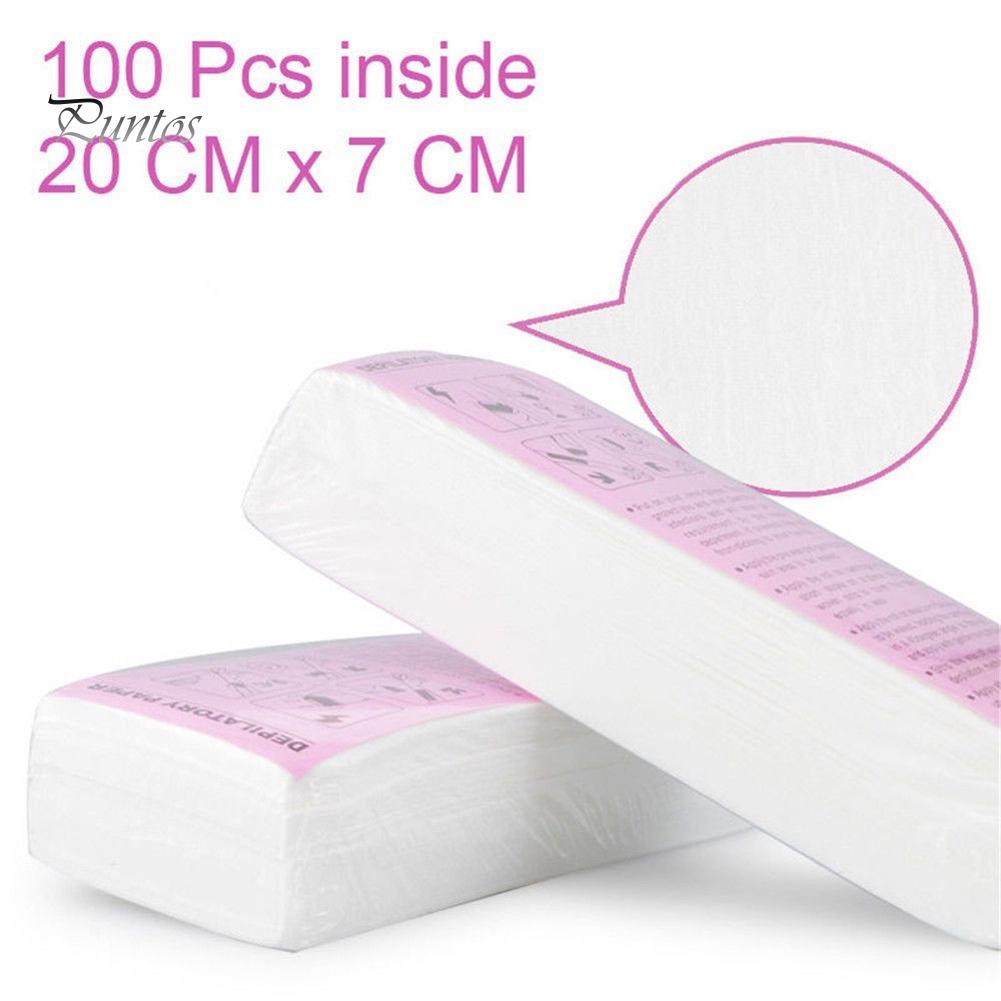 Body 100 ks Dámské jednorázové netkané voskové depilační papírky Pásky pro odstraňování chloupků na ruce a nohy