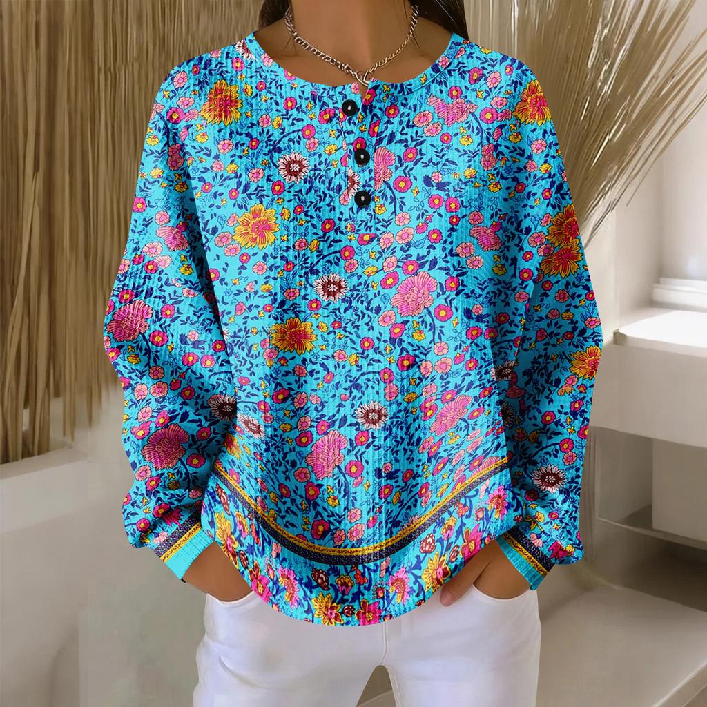 Women's Casual Shirts Long Sleeve Tops Button Up V Neck Loose Knit Fall Favorites For Women