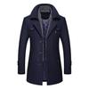 Men's Woolen Scarf Collar Overcoat - Autumn/Winter Warmth for Middle-Aged