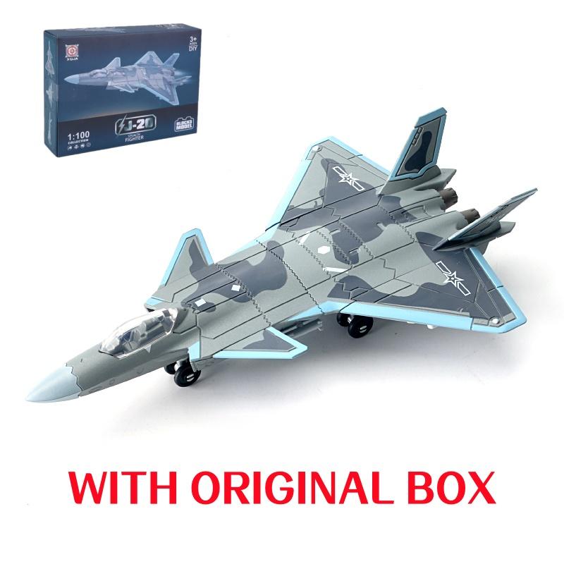 

Non-Toxic 1:100 Creative Military Series Chengdu J-20 Stealth Fighter Fire Fang Multi-Purpose Jet Model Toys For Children Christmas Gifts