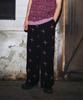 Fake Chemical Club Neon Pink Cross Embroidery Wide Pants