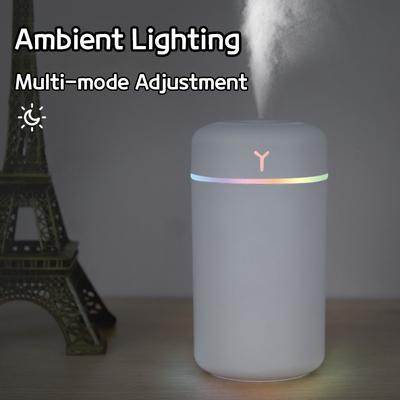 Colorful LED Air Humidifier with 420ml Capacity - USB-Powered Cool Mist & Aroma Oil Diffuser for Home & Office