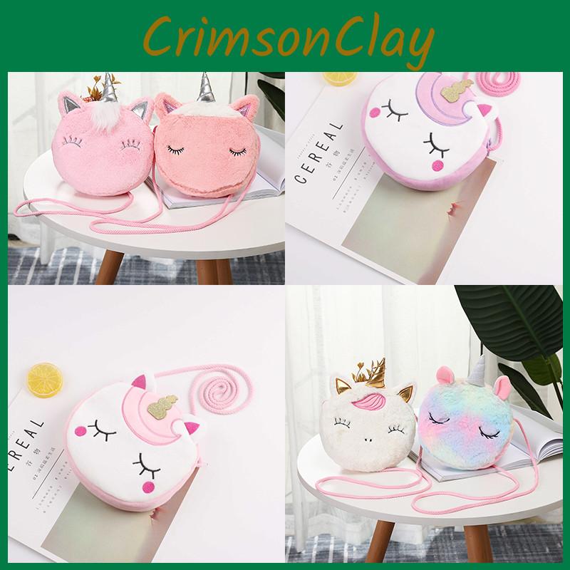 Soft Corduroy Unicorn Purse With Single Strap Ideal For Travel And Outdoor Activities