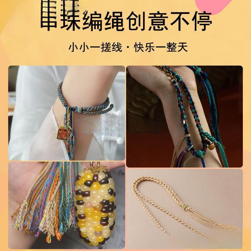 Filo di Cotone Tibetano Strofinato a Mano, Braccialetti Intrecciati a Mano, Stelle Luna, Perle Bodhi Buddha, Nappe, E Fili da Gioco