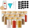 Bamboo Lid 120ml Glass Spice Jar - Square Seasoning Container