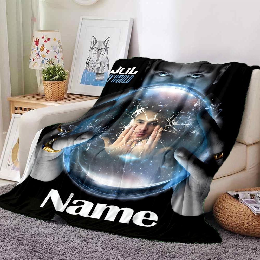 Customiz Name Personality Jul rapper Blanket Soft &Warm Sofa Office Bed Travel Lunch Break Blanket, Gift Suitable All Seasons