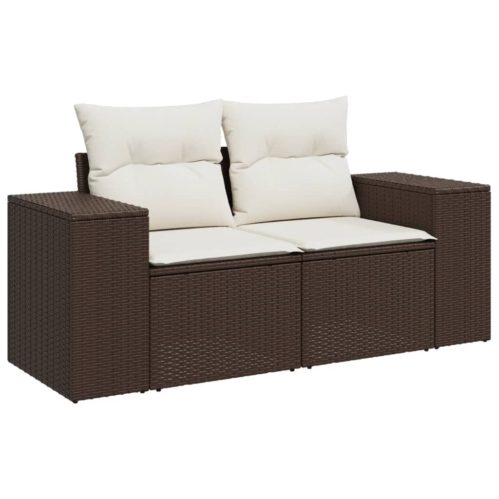 Vidaxl 5-Cz. Garden Furniture Set With Cushions, Brown, Poly Rattan