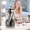 Upgraded Press-Pop Makeup Brush Holder One-Touch Open Dustproof Organizer With Clear Lid For Vanity Desktop Bathroom 2 Colors