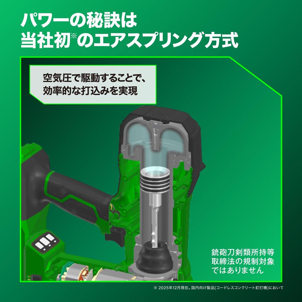 HiKOKI NC1840DA 18V Cordless Concrete Nail Gun for nails in Battery and charger sold (Suitable 15-40mm length; separately)