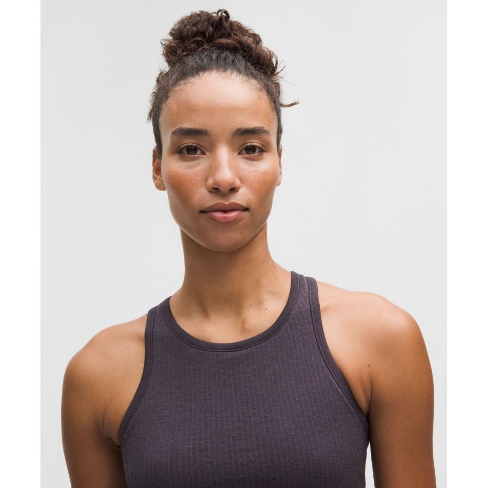 Lululemon EBB To Street Cropped RaCerBaCk Tank Top  Light Support  B C Cup atmospheriC Purple