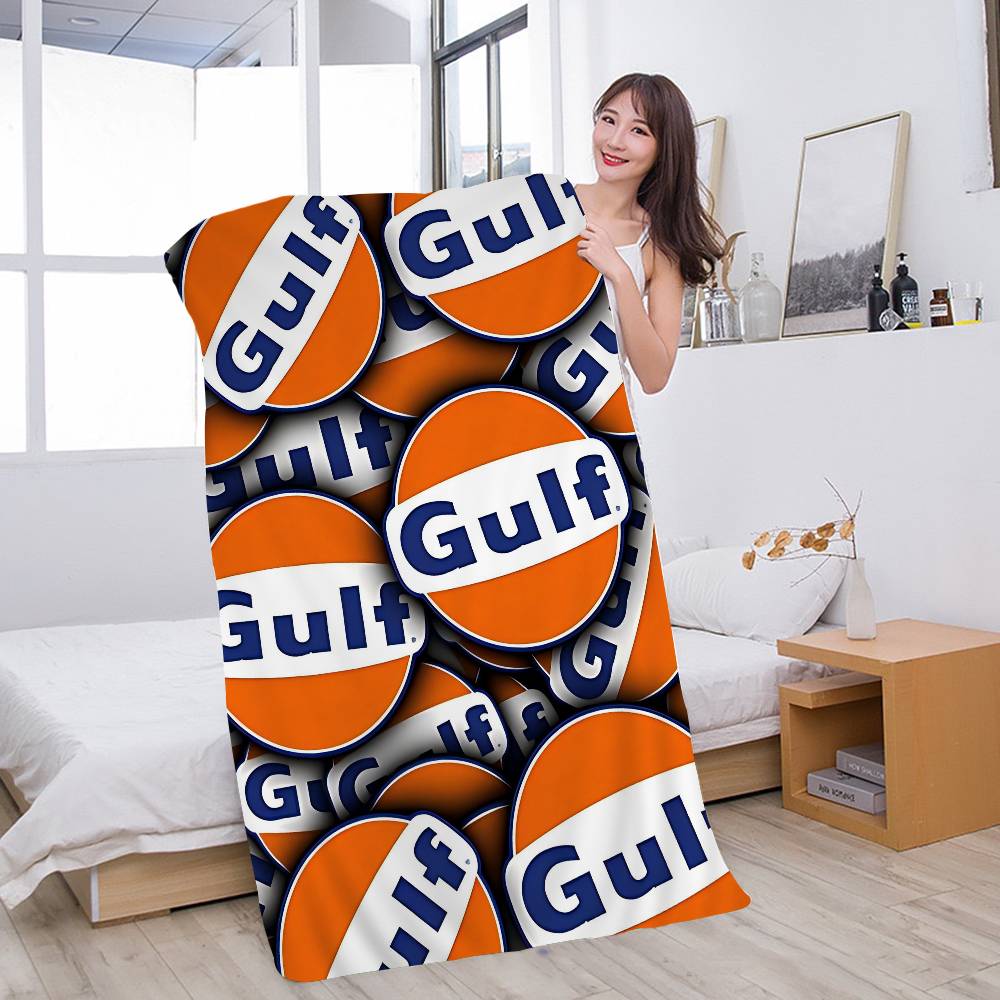 G-Gulf Racing Car Logo Microfiber Printed Beach Towel Mountain Climbing Yoga Beach Swimming Running Absorbent Soft Towel