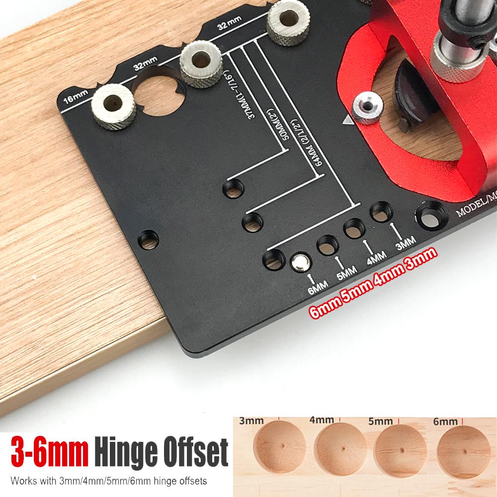 35mm Drill Guide Concealed Hinge Jig 3-6mm Hinge Offset for Shelves Cabinet Wardrobe Handle