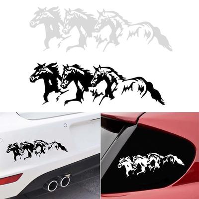 25cm*8.1cm Fashion Decal  Vinyl  Decoration Self-Adhesive Car Sticker  3 Running Horses