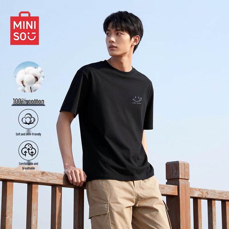 MINISO Men s Pure Cotton Loose Fit T-Shirt M